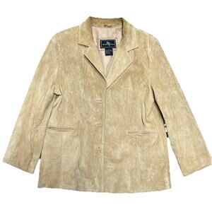 VTG Brandon Thomas Women’s Suede Leather Jacket‎ Blazer Western Camel Brown L